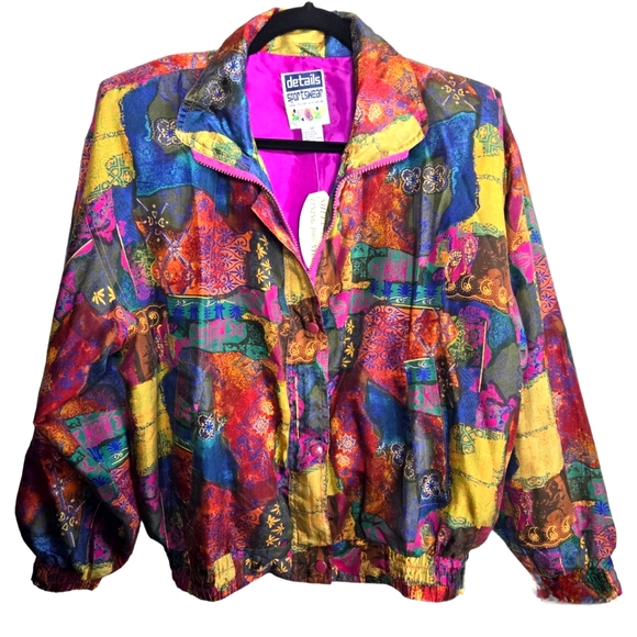 VINTAGE DETAILS Sportswear Silk Jacket - Picture 1 of 11